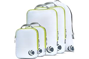Cipway Kompressions-Packwürfel-Set für Reisen, ultraleichte Verpackungsorganisatoren für Gepäck, Koffer und Rucksack (weiß), 5er-Set, L