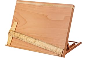 DJAR 5-Position Drawing Sketching Board, Adjustable Portable Drafting Table Easel, Beechwood, Natural, A2