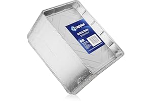 Coppice Barquettes Aluminium 32x20x3cm - Lot de 50 | Barquettes Jetables pour Cuisson, BBQ, Congélation, Four, Micro-ondes & Friteuse à air | Aluminium Alimentaire Recyclable et Réutilisable
