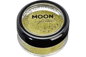 Klassischer ultrafeiner Glitter-Staub von Moon Glitter - 100% kosmetische Glitzer für Gesicht, Körper, Nägel, Haare und Lippen - 5g - Gold