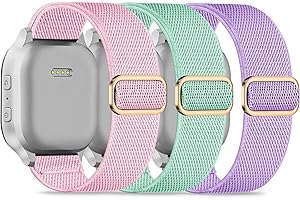 Wizvv 3 Stück kompatibel mit Xplora X6 Play/Xplora X6 Pro/Anio 5/Anio 6 Kinder Nylon Armband, 20mm Elastisch Ersatzarmbänder für Xplora X6 Armbänder Mädchen Jungen