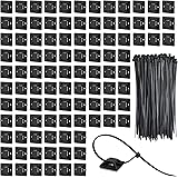 100Pezzi Supporto Autoadesive per Fascette.Supporti per Fascette Stringicavo.Clip per Cavi Adesivo.Fermacavi Adesivi,Fermacav