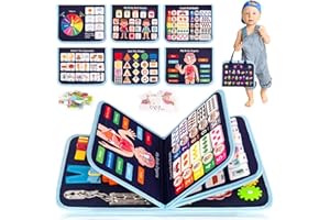 SPLAKS Busy Board, 9 in 1 Toddler Toys Sensory Toys for Autism Montessori Toys for Boys Girls Learning Fine Motor Skills Travel Toys for Plane Car Gifts for Boys Girls