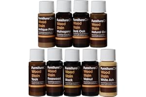 Mordente per Legno Kit Tester 15ml in 9 Colori Furniture Clinic - all’Acqua, Asciugatura Rapida, Atossico, Sicuro - per Esterni e Interni, Mobili, Armadi, Decking