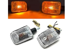 Alchemy Parts Moto Clignotants 12V Ampoule Street Motos Quads Atvs Scooters Transports Facile à Installer - Noir Avec Verre Transparent, 1 Pair