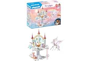 Playmobil 71359 Tourelle enchantée, Un Monde Magique avec Une Fleur Lumineuse, Une Bague, Un Cheval ailé et des Princesses, Gamme Princess Magic pour Enfants dès 4 Ans