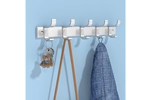 pickpiff Gancio appendiabiti da parete, gancio appendiabiti argento, gancio mobile argento, materiale in alluminio di alta qualità, 31 x 3 cm, 1 confezione