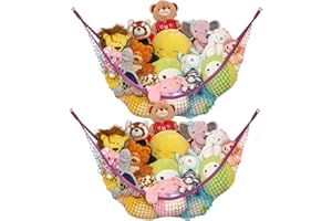Lilly's Love Teddy Hammock - Toy Storage for Soft Stuffed Animals - Large 2 Pack (Rainbow)