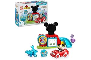 LEGO DUPLO | Mickys Clubhaus und Auto – Farbzuordnungs Spielzeug für Jungen & Mädchen ab 2 Jahren – Lernspielzeug für Kleinkinder mit Micky Maus Figur & Aktivitätsrad – Kinder Geschenk – 10454