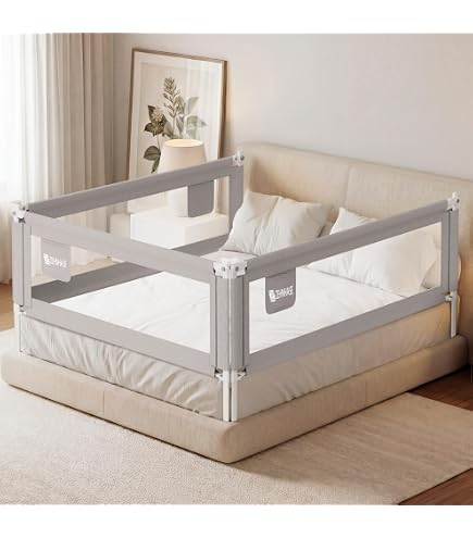 Barrière De Lit Bébé Pliable Et Réglable – Garde-Corps Cododo Sécurité, 3 Formes (I/L/U), Portable Avec Sac
