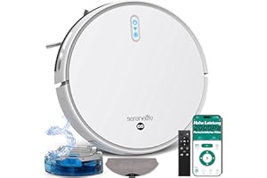 ‎SERENELIFE SereneLife Saugroboter mit Wischfunktion, Staubsauger Roboter, 2000pa Saugroboter mit APP Steuerung, Vacum Robot mit 4 Reinigungsmodi, Absturzsensoren & Ladestation, für Tierhaare, Weiche/Harte Böden