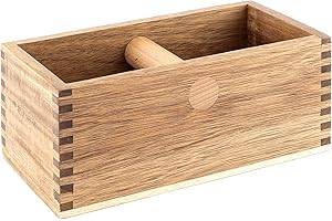 Hanseküche Récipient à taper en bois - Récipient durable pour porte-filtre et marc de café, accessoire parfait pour le café barista, boîte à boutons pour taper facilement, facile à nettoyer, marc de