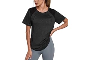 Terecey Short Sleeve Gym Tops for Women Mesh Insert on Back Breathable Casual Workout T-Shirts Ladies UK Quick Dry Sports Pilates Yoga Tee Hollow Back Activewear S-XXL