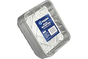 Coppice Small Aluminium Foil BBQ Drip Tray | 18.5cm x 15.5cm x 3cm | Freezer, Microwave, Oven, Air Fryer & Food Safe | 20 pack