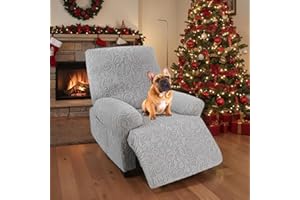 LiveGo Recliner Chair Cover Stretch Jacquard Slipcover for 1, 2, 3 Seater Recliners, Washable Furniture Protector for Lazyboy, Electric Chairs, and Pet-Friendly Couch Covers