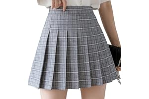 scicent Women's Girls High Waist Pleated Skater Tennis Skirt School Skirt with Inner Shorts UK 2-12