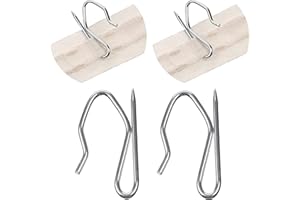 HOMMAKR Heavy Duty Zinc Metal Drapery Pin Hooks Pack of 50 Curtain Pin Hooks for Pencil Pleat Curtains, Silver