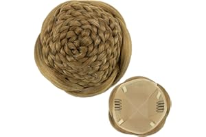 IMISSU Trenzado Bailarina Postizos de rosquilla Accesorios para cubrir el cabello Moño para el cabello Scrunchie Peluca Updo para mujer (M2 Mezcla Cobre)