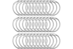 ZITFRI 100 Pcs Anneaux de Reliure 25mm Anneaux Articulés Métalliques pour Livre Classeur Porte-clés Cahier Scrapbooking à Bloc-note Bricolage Albums
