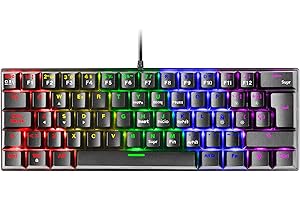 MARSGAMING Mars Gaming MK60 czarny, mechaniczna klawiatura do gier FRGB, antyghosting, mechaniczny przełącznik brązowy, język hiszpański