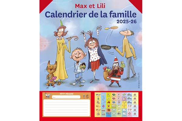 Calendrier de la famille Max et Lili 2025-2026