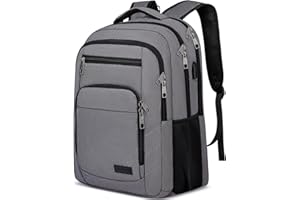 Liokesa Rucksack Herren, 15,6 Zoll Wasserdichte Schulrucksack Jungen Teenager für Schule, Arbeit Rucksack mit USB-Ladeanschluss, für Wandern Reisen, Schule, Business, Oxford, Grau