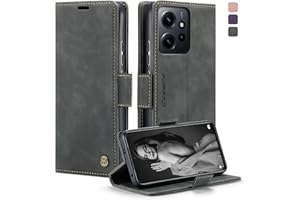 KZB Funda para Xiaomi Redmi Note 12 4G Cuero Premium Fundas con RIFD Protección Tapa Libro Flip Case Ranura Tarjeta Magnético Soporte Móvil Carcasa para Redmi Note 12 4G 6,67'' - Gris