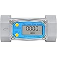 CGOLDENWALL 1.5 Inch Turbine Flow Meter LCD Digital Display Flowmeter with 1.5" Inlet/Outlet, Flowmeter for Diesel Kerosene Gasoline, Flow Rate Range 10-73.5 GPM
