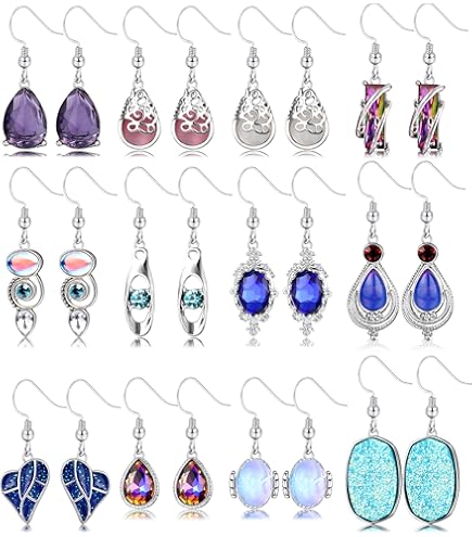 NiHome Support De Boucles D'oreilles En Acrylique Avec Design Unique à Double Niveau, Jolis Cintres Miniatures Avec Rangement Spacieux Pour 48 Paires, Affichage Finition Miroir Pour La Maison Et Les