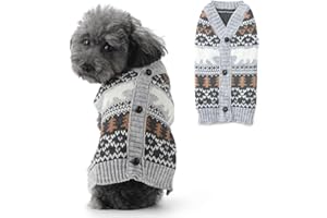 SKXEO Dog Sweater,Warm Pet Sweaters Gray Knitted Cat Puppy Dog Jumper Hoodie Clothes for Small Medium Dogs Vest Coats Costume