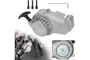 JIAYAN Recoil Starter with Screws Fits 2 Stroke Engines for 47cc 49cc Taotao Coolster SSR SX50 Moto ATV Quad Pocket Bike Go Kart-Silver