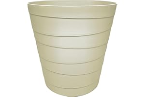 MAKREL® Pastel Colours Plastic Waste Paper Basket Bin Modern Step Design Trash Can for Kitchen, Bathroom, Office (Pale Olive, 10 Litre)