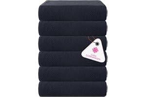 Casa Copenhagen Popcorn Textured, Juego de Toallas pequeño de baño de 6 Piezas - Azul Marino, 550GSM, Juego de Regalo de Toallas de algodón para Uso rudo y Resistente para baño