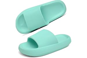 Geweo Chaussons Claquettes Femme Homme Confortables Pantoufles Semelle Épaisse EVA Cloud Slippers Séchage Rapide Claquette Douche Antidérapant Sandales de Piscine et Plage Unisex 36-47EU