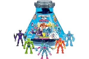 MrBeast Lab Hybrids megapack, CREA 5 Figuras de acción híbridas con Piezas Intercambiables, Experimento de Mega Torso Panther para Descubrir los Colores Reales del híbrido, más de 30 para coleccionar
