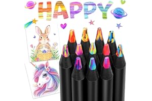 Elidepe Adventskalender Füllung, Mitgebsel Kindergeburtstag, 12 Regenbogenstift, Buntstifte Stifte Kinder, Adventskalender Füllung Mädchen, Geschenke für Mädchen, Bastelset Kinder ab 6 Jahre