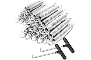 PARTYSAVING |20 Pack| / |40 Pack| 7" Silver Trampoline Spring Galvanized Steel Replacement with Free T-Hook for Skywalker, JumpKing, Upperbounce, Skybound