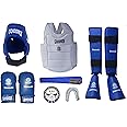 Kai Approved Goodwin Karate Safety Kit - Pack of - Head Guard, Chest Guard, Shin Guard, Hand Gloves and Belts (Blue, Large)