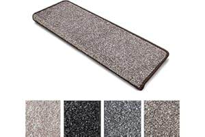 CASA PURA Tappetini per Scale Interne - Copri - Gradini Antiscivolo ad Uso Intensivo, Combinabili con Tappeti e Passatoie in Vari Colori e Misure - Rettangolari - Set da 15-65x23.5 cm - Marrone