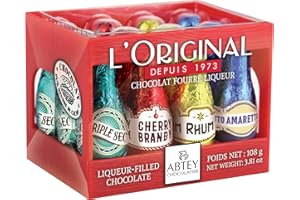 PVL TRADE ABTEY - Casier à chocolat rempli de liqueur rouge l'original 108 g - 12 bouteilles de liqueur assorties dans une caisse