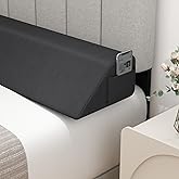COSTWAY Twin/Full Size Bed Wedge Pillow, Mattress Gap Filler Headboard Pillow with Side Pockets, Long Bed Gap Filler Bolster 