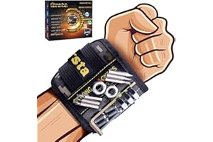 ‎GRSTA Grsta Magnetische Armbänder mit 15 leistungsstarken Magneten für Holding Werkzeuge, Schrauben, Nägel, Dübel, Bohrernn und kleinen Werkzeugen DIY Heimwerker, Männer