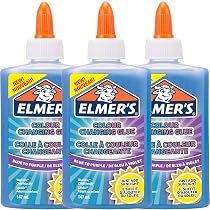 Elmer's Colla Vinilica Cangiante, Ottima per Realizzare Slime, Lavabile, da  Blu A Viola, 147 ml, 3 Pezzi : Amazon.it: Giochi e giocattoli