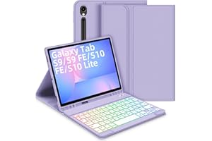 Bettdow Tastiera Custodia per Samsung Galaxy Tab S10 Lite/S10 FE 10.9" 2025, Layout Italiano Tastiera Retroilluminata Staccabile e Cover Custodia per Tab S10 Lite/S10 FE/S9 FE 10.9"/Tab S9 11", Viola
