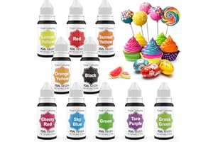 MENNYO Lebensmittelfarbe 10x10ml Food Coloring-Farben Flüssige Lebensmittel Set für Kuchendekoration, Macarons, DIY Seifen,Donuts, Fudge, Zuckerguss, Eis, Seifenfarbe, Spritzpistolenfarbe