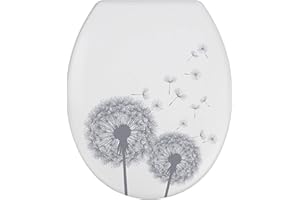 WENKO Abattant WC avec frein de chute "Easy Close", abattant WC original Astera, fixation inox, duroplast