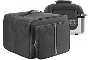 Kingshion Staubdichte Abdeckung Kompatibel mit Ninja Foodi Grill AG301, Front-Aufbewahrungstasche und Seiteneinsatztasche, Staubdichte Abdeckung für Ninja Foodi Nicht von Ruß bedeckt (Dunkelgrau)