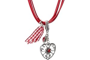 Trachtenkette Alpenherz eleganter und funkelnder Edelweiss Anhänger mit Strass - Trachtenschmuck Kette für Dirndl und Lederhose