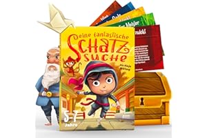 Deine fantastische Schatzsuche – Die Ninja Prüfung – Schnitzeljagd Spiel für 1 bis 7 Kinder von 5 bis 7 Jahren – Komplettset - Kindergeburtstag Spiele - Schnitzeljagd Kinder