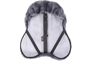 Merauno® Lambs wool Saddle Seat Cover Made of Merino Lambs wool for Optimal Comfort with Adjustable Touch Fasteners Strap Fits All English Saddles Colour: Natural, Black, Brown, Charcoal